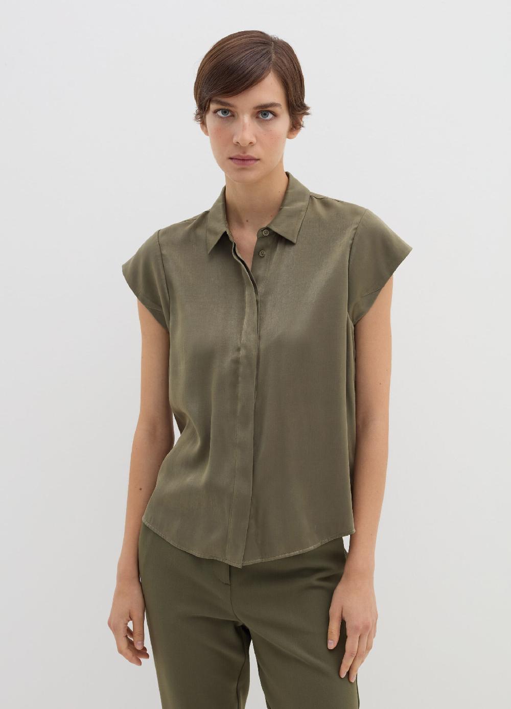 Stefanel Camicia in viscosa a maniche corte Super sconto
