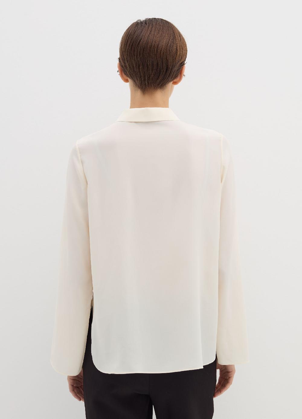 Stefanel Blusa in crêpe de chine con scollo a polo Qualità