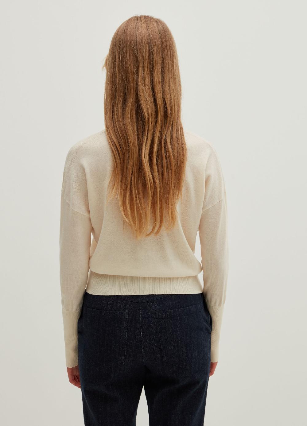 Stefanel Pullover in lana e seta con scollo a V Sconto