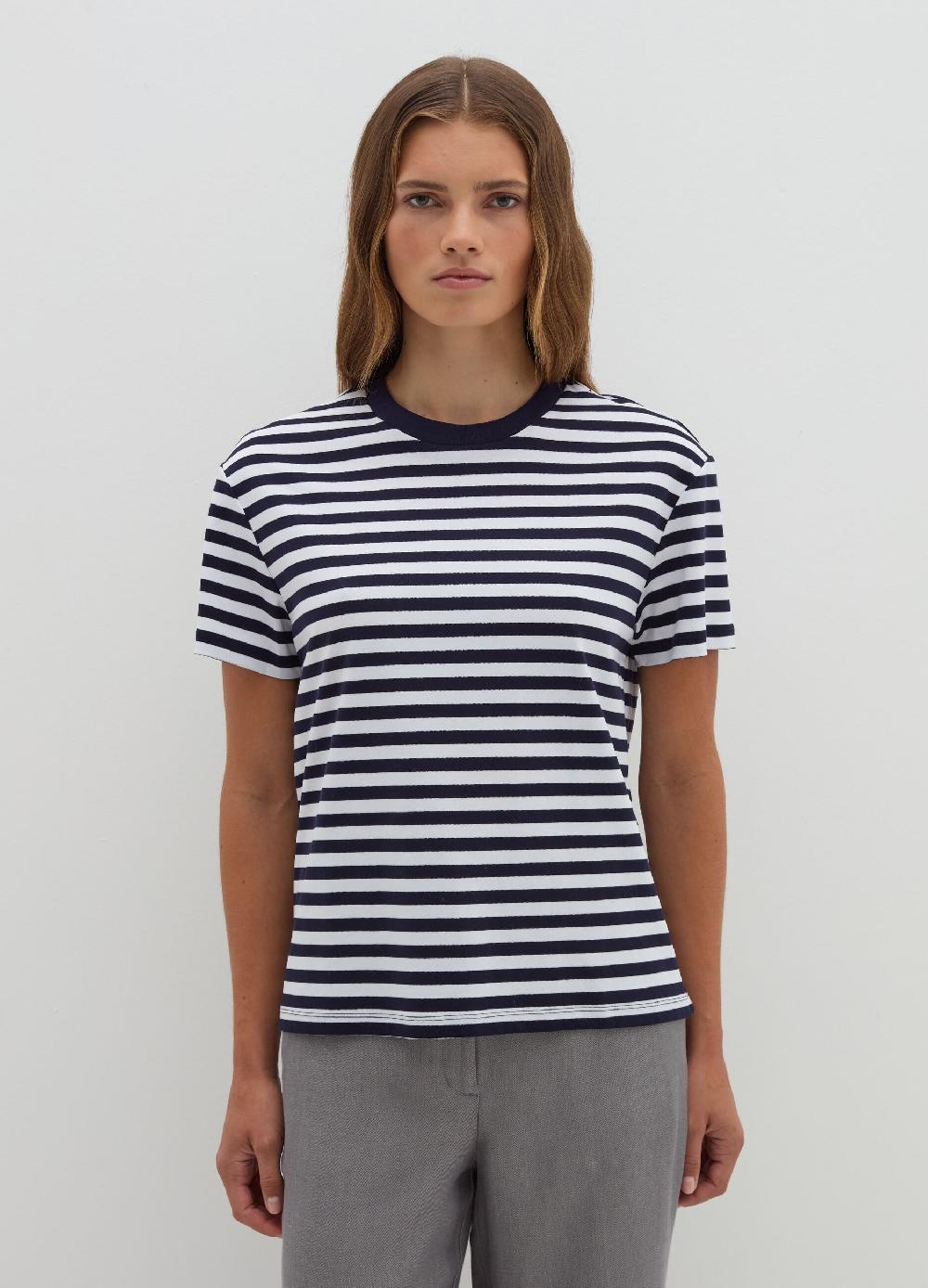 Stefanel T-shirt in jersey di cotone a righe Vendite Flash