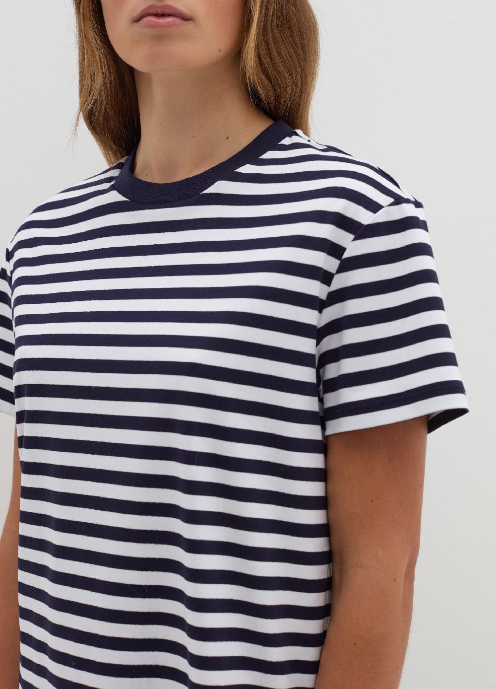 Stefanel T-shirt in jersey di cotone a righe Vendite Flash