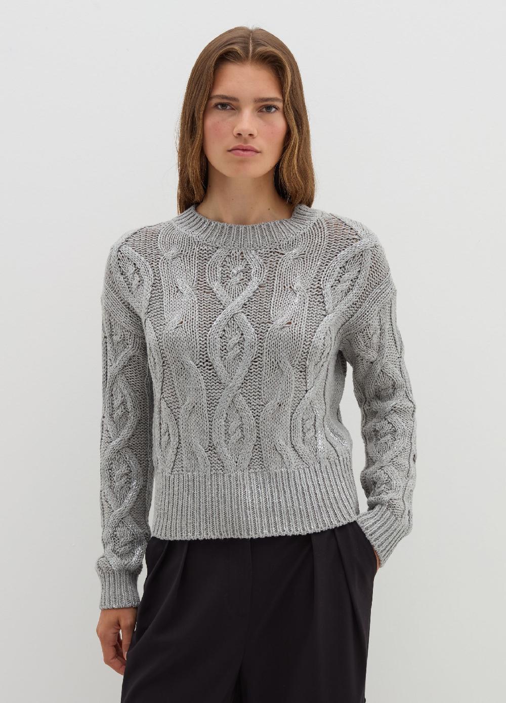 Stefanel Pullover a treccia in misto cotone Nuovo