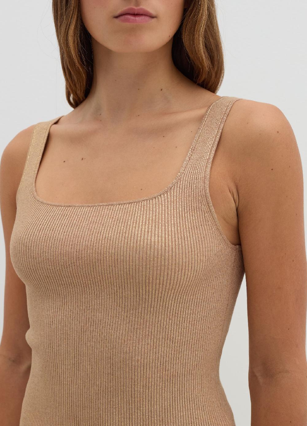 Stefanel Tank top a costine con lurex Pezzi Unici