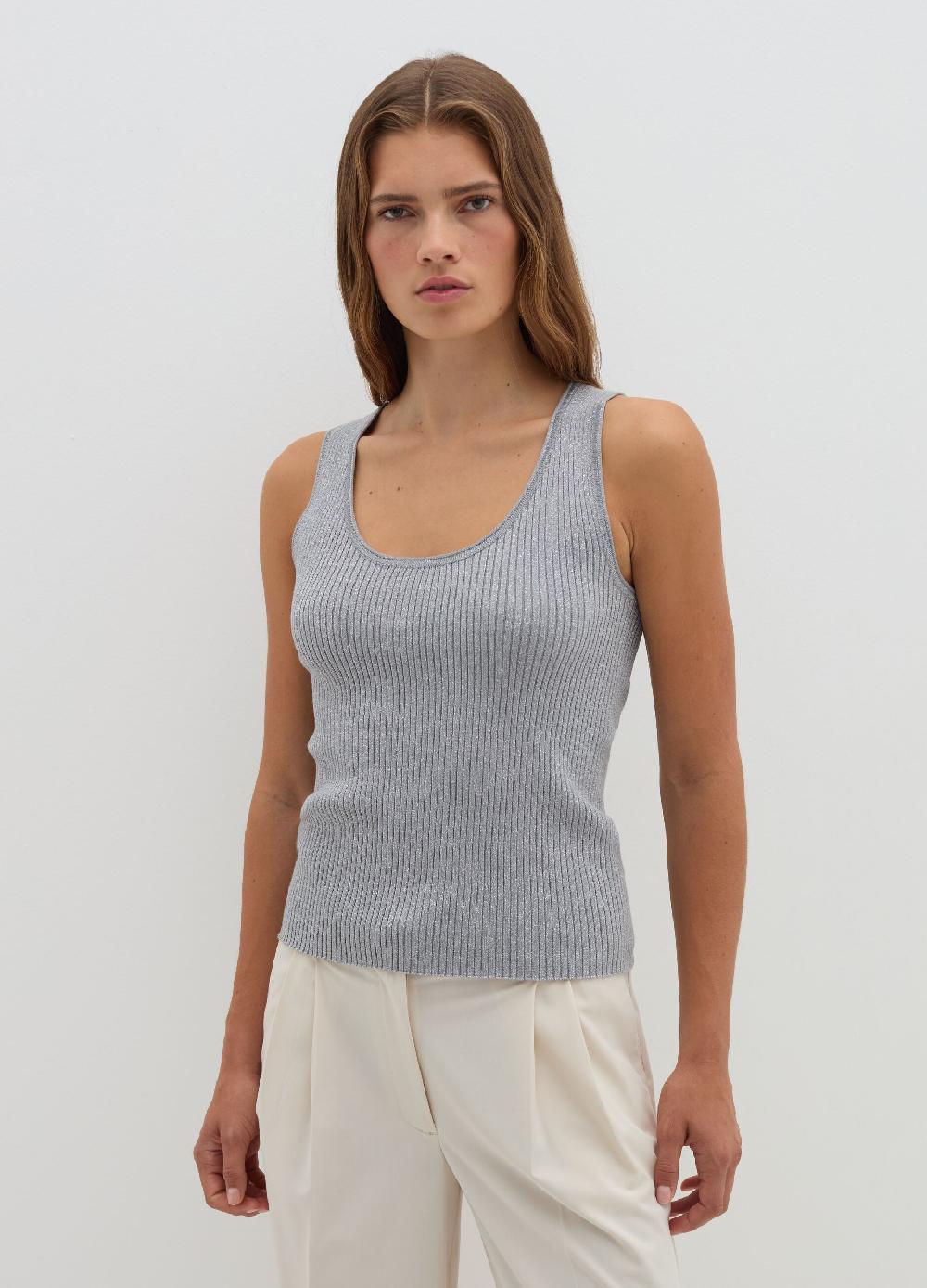 Stefanel Tank top a costine con lurex Promozione Limitata