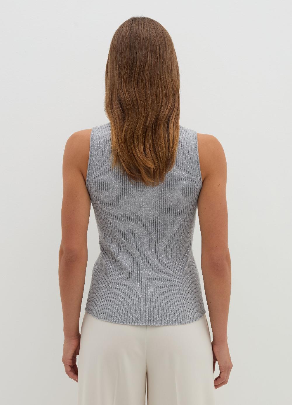 Stefanel Tank top a costine con lurex Promozione Limitata