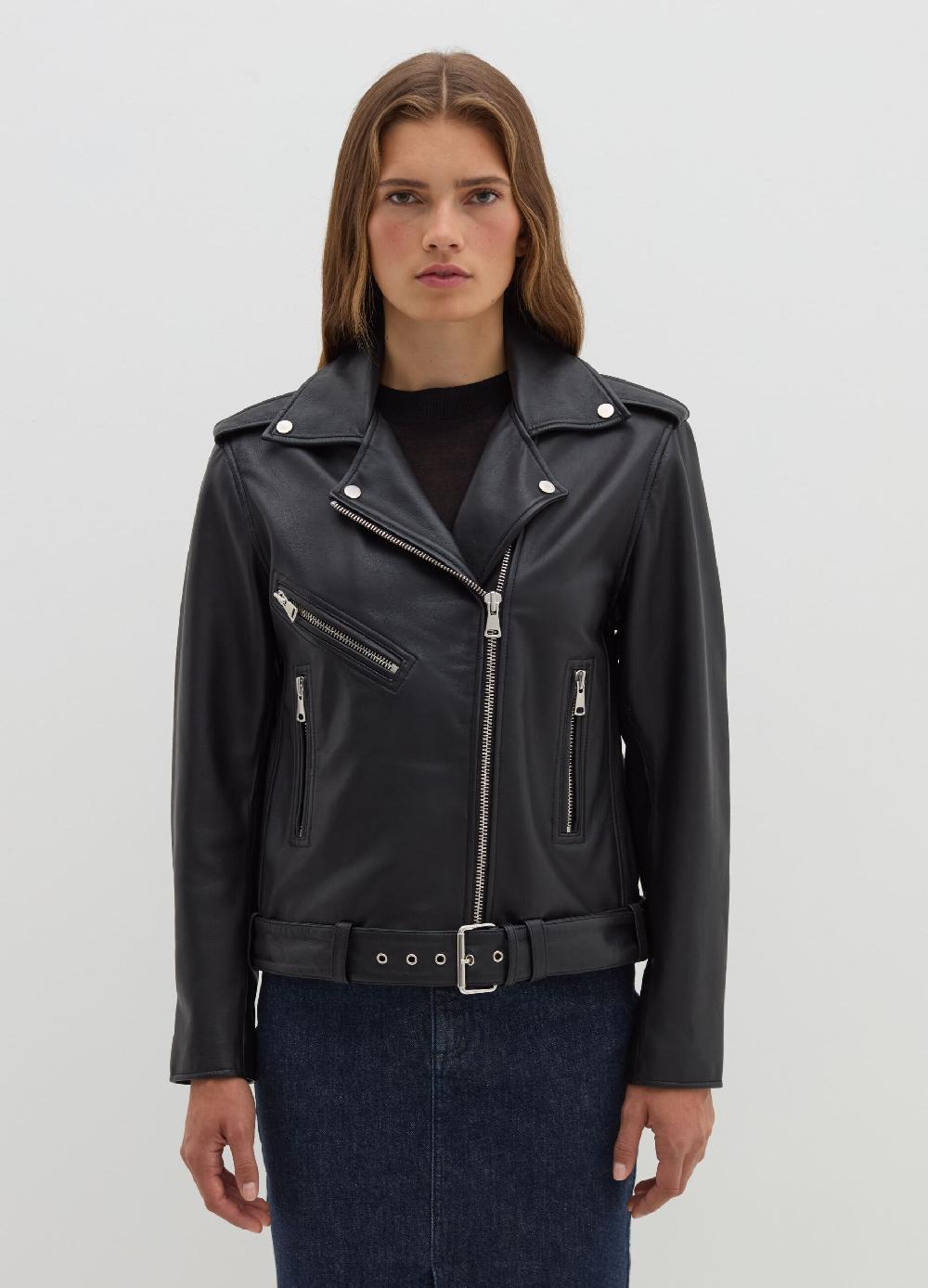 Stefanel Giacca biker in pelle con zip Fino Al -60%