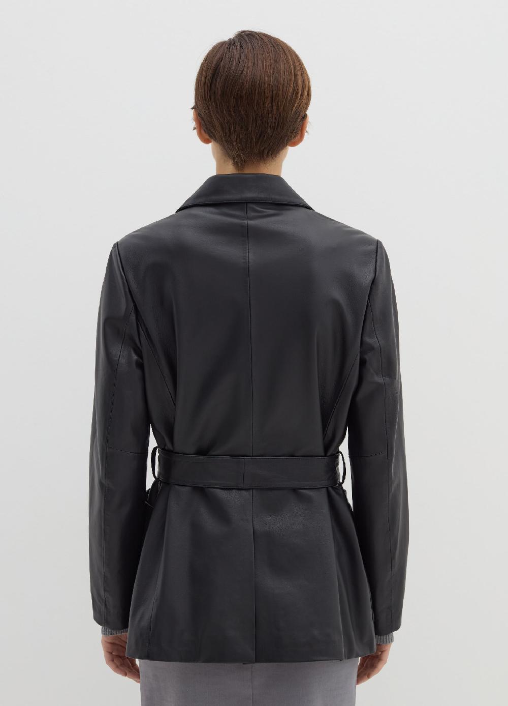 Stefanel Giacca corta in pelle con cintura Shopping Online