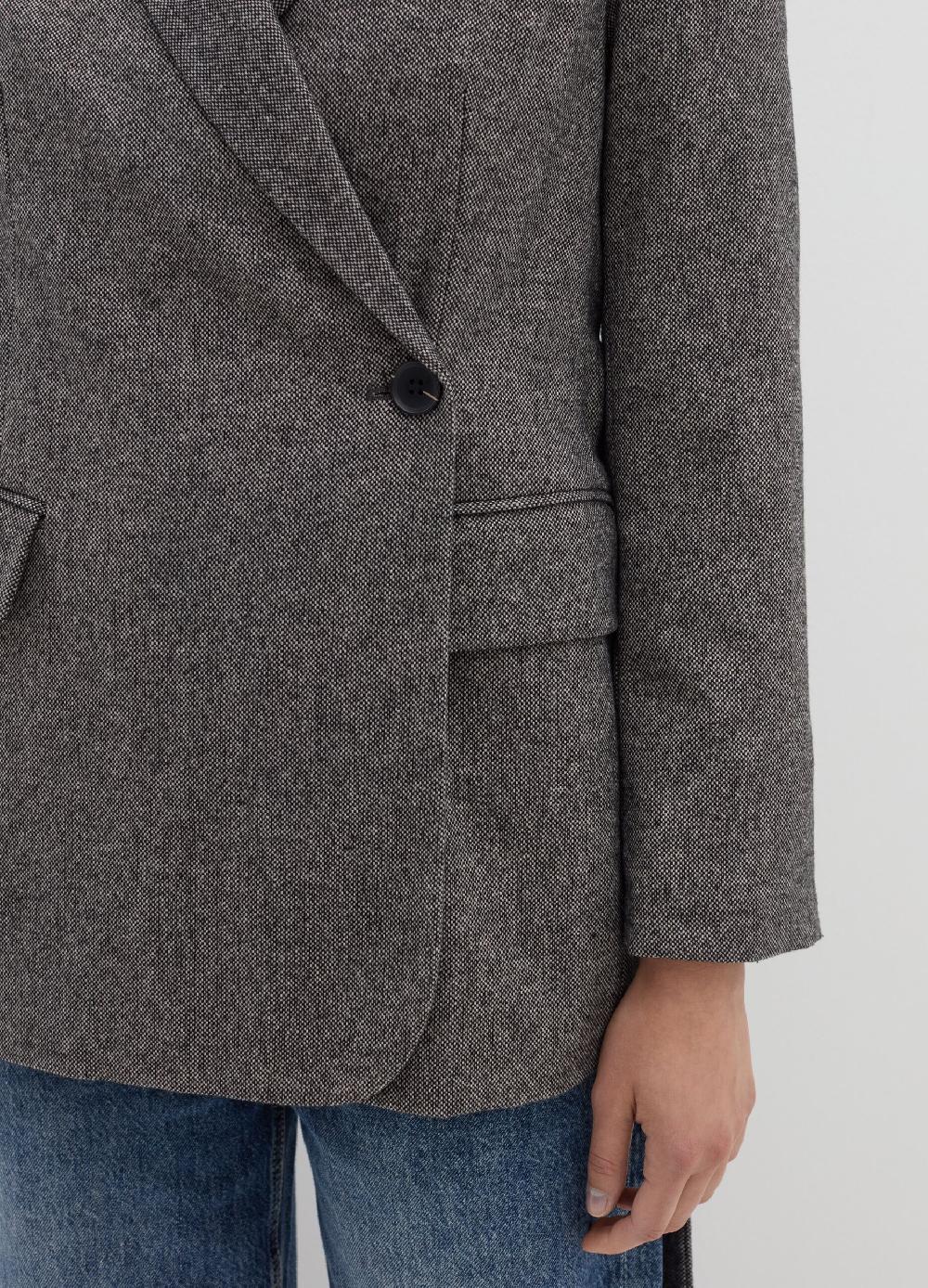 Stefanel Blazer doppiopetto in tweed con cintura Affare Del Giorno