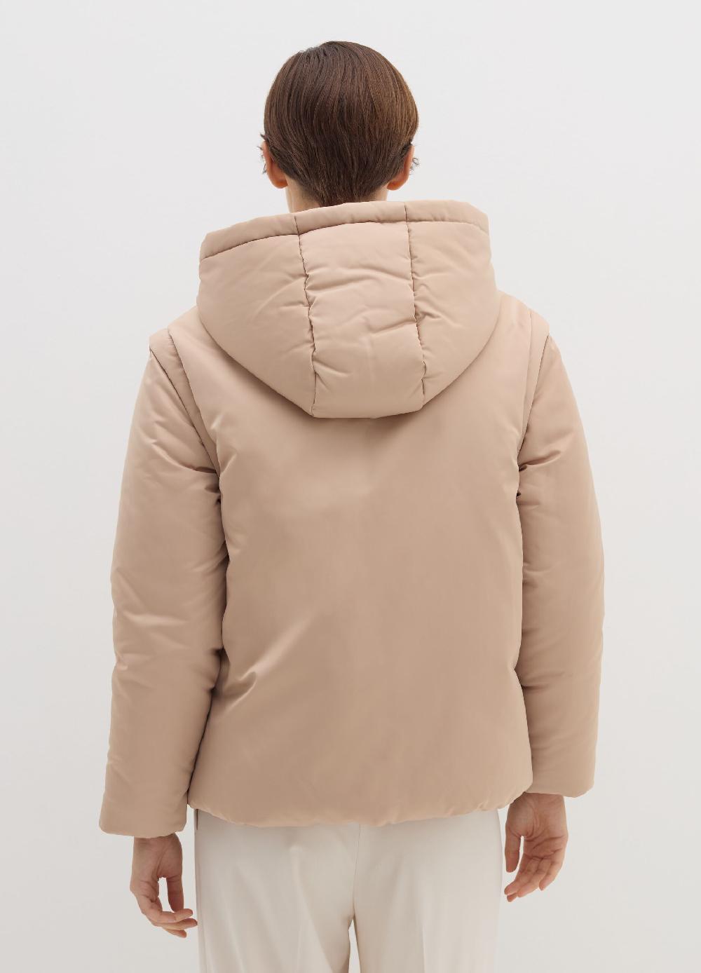 Stefanel Piumino corto effetto satin con maniche staccabili Sottocosto
