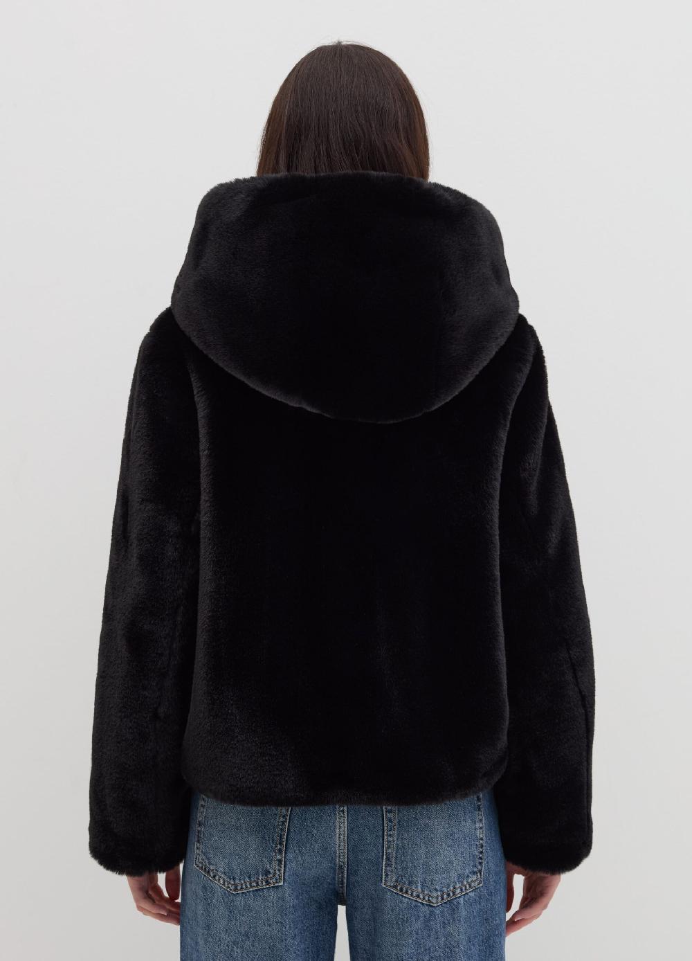 Stefanel Giacca corta teddy con cappuccio Online
