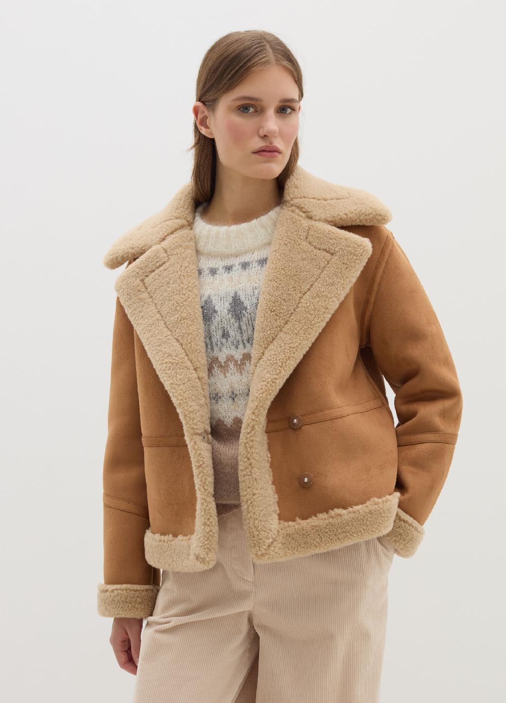 Stefanel Montone con interno in shearling Outlet