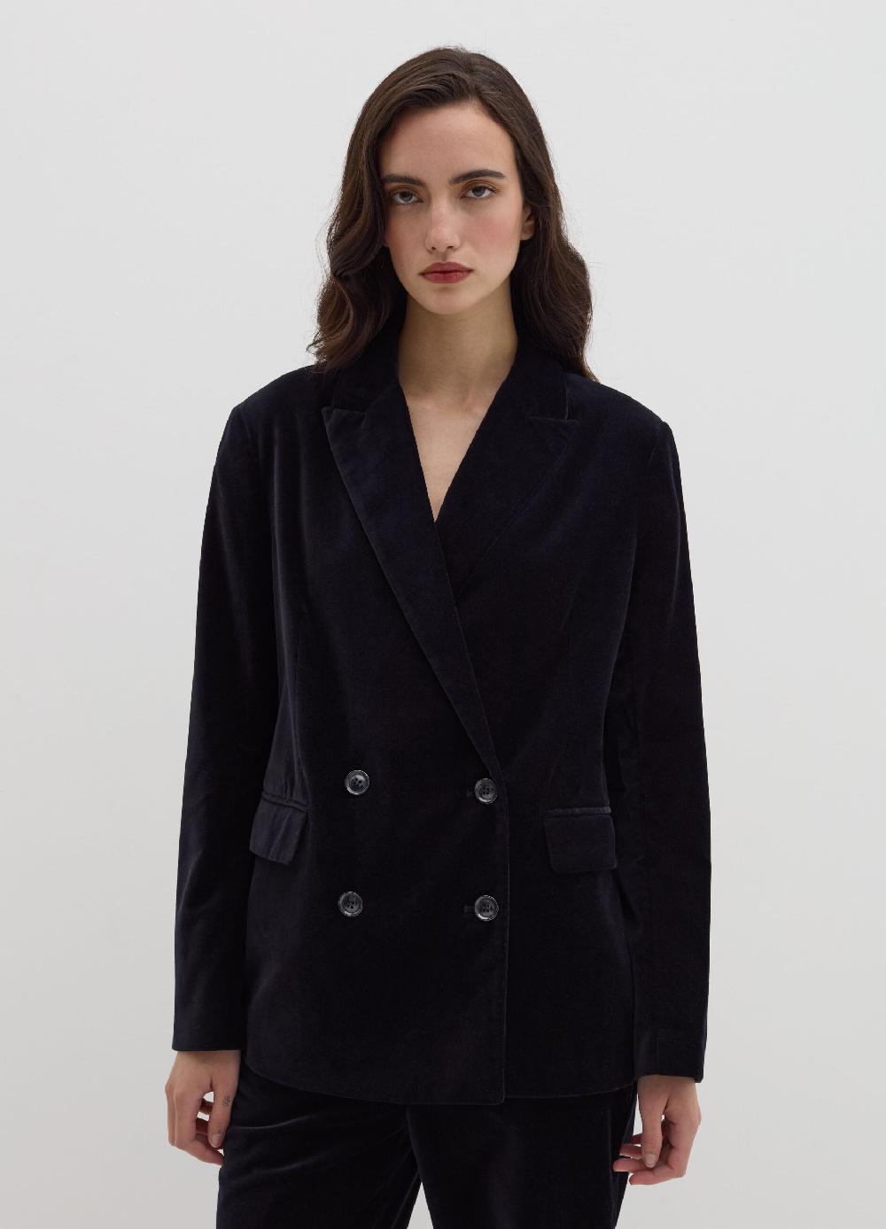 Stefanel Blazer doppiopetto in velluto In Vendita