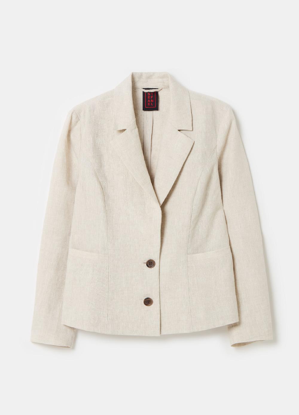 Stefanel Blazer regular fit monopetto in lino Pezzi Unici