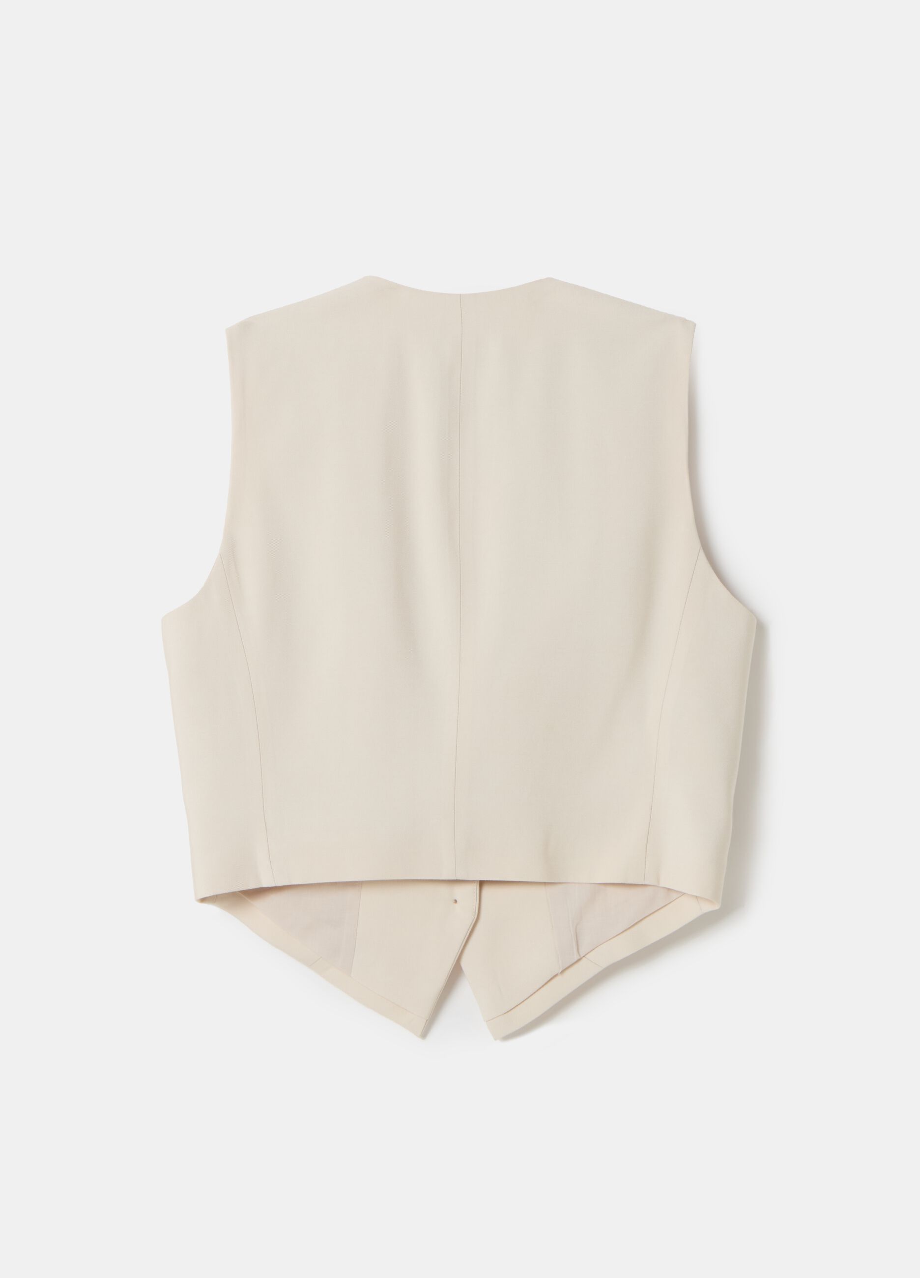 Stefanel Gilet monopetto in twill tecnico Soddisfazione Garantita