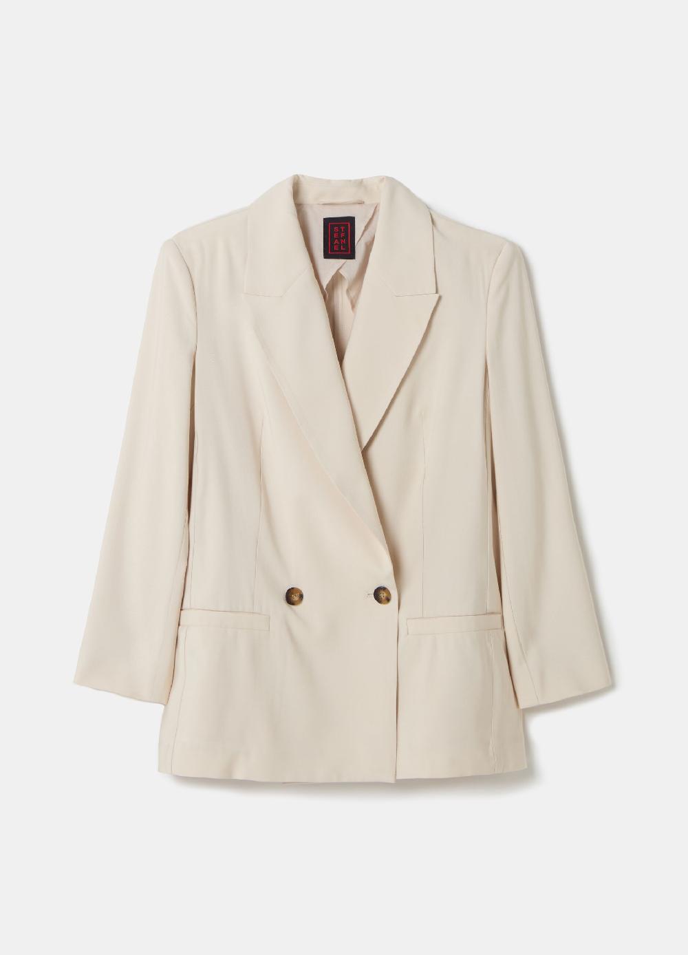 Stefanel Blazer fluido doppiopetto in twill tecnico Qualità Garantita