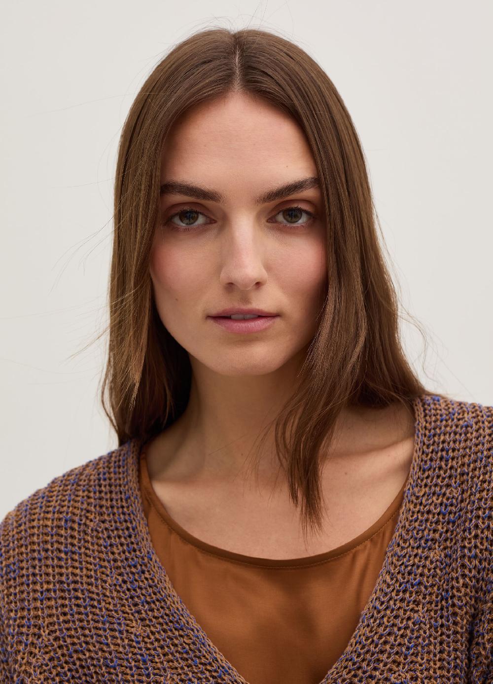 Stefanel Pullover con fantasia bicolore scollo a V Prezzo Ridotto