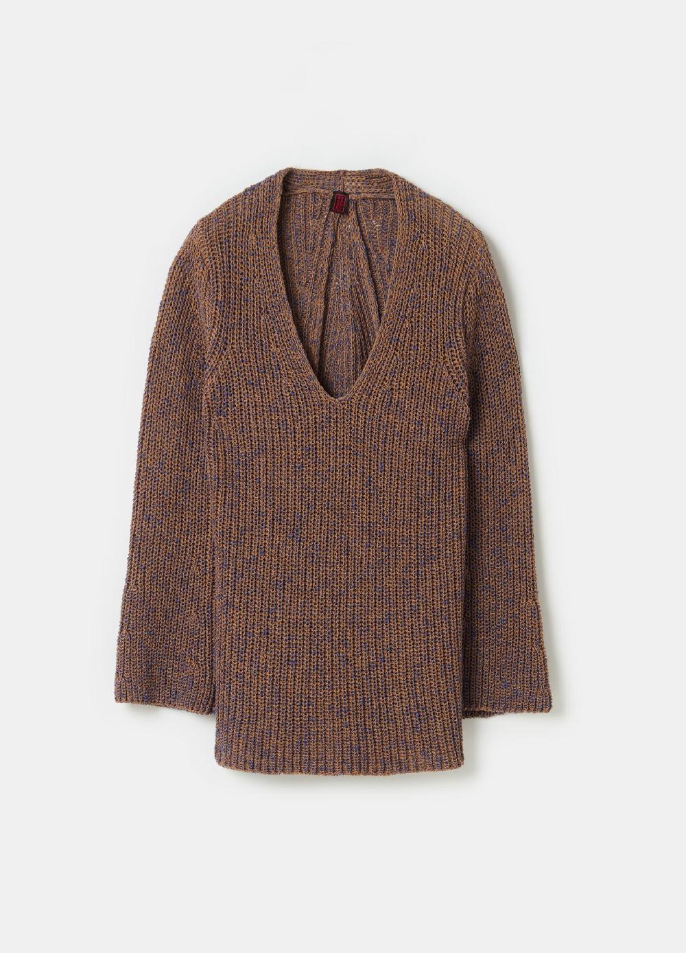 Stefanel Pullover con fantasia bicolore scollo a V Prezzo Ridotto