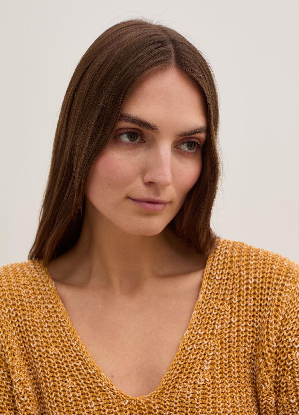 Stefanel Pullover con fantasia bicolore scollo a V Sottocosto