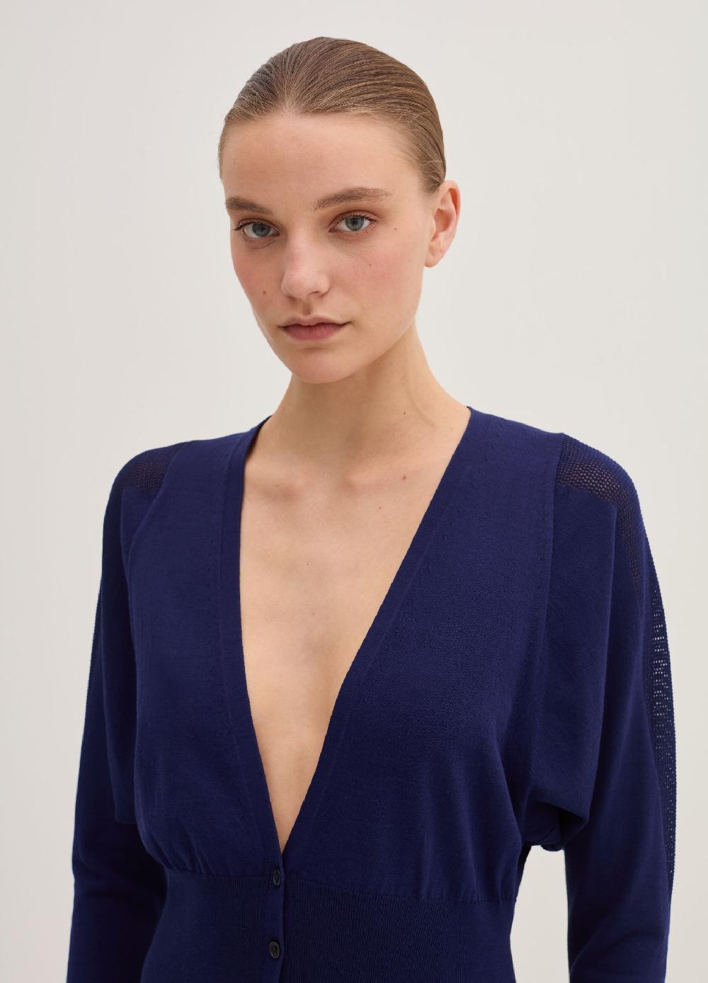 Stefanel Cardigan in crêpe con inserto in mesh Novità