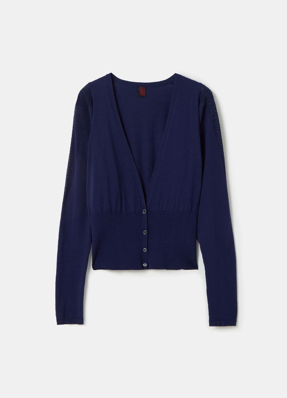 Stefanel Cardigan in crêpe con inserto in mesh Novità