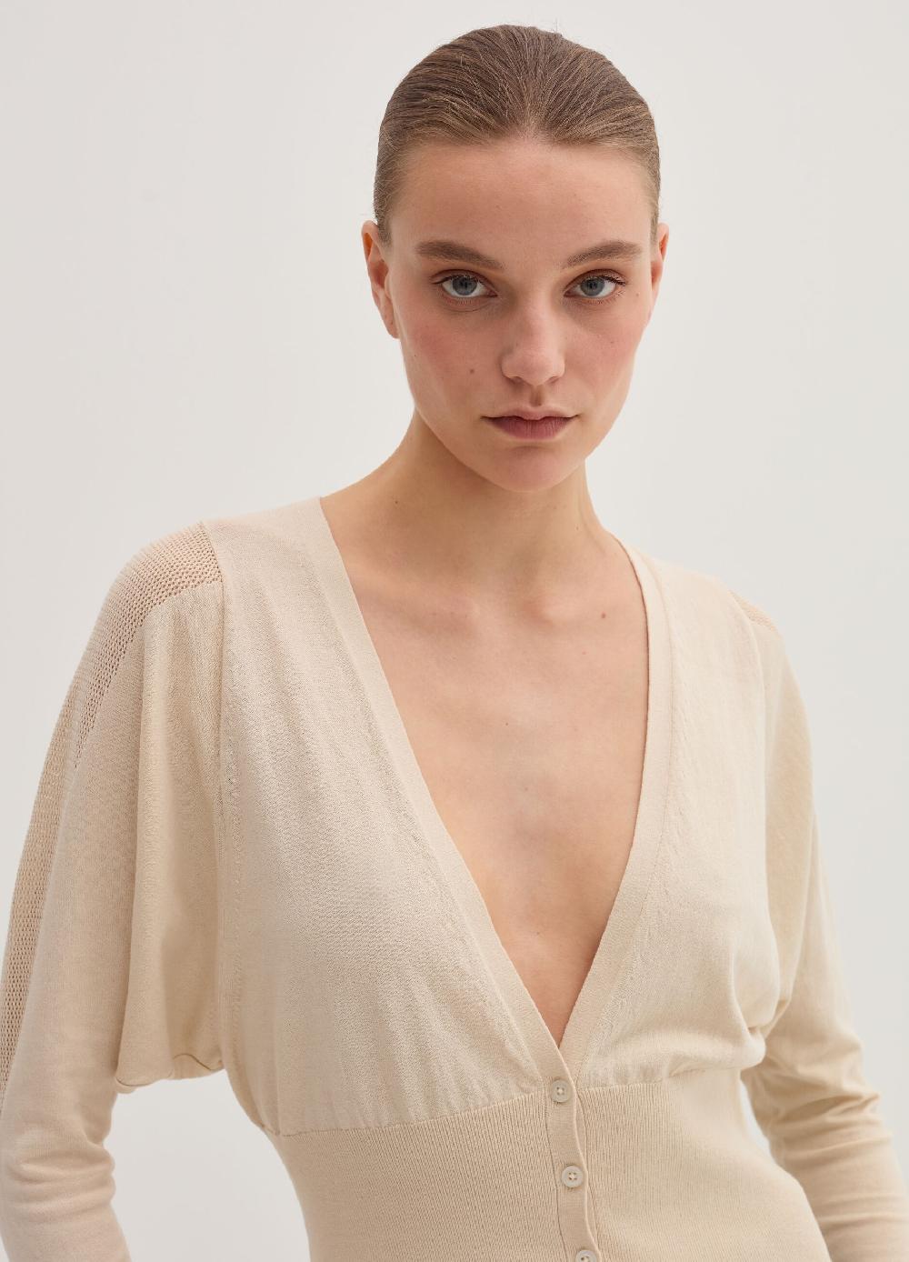 Stefanel Cardigan in crêpe con inserto in mesh Presa