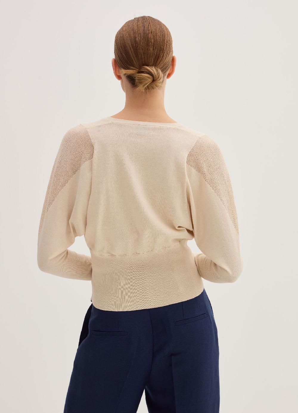 Stefanel Cardigan in crêpe con inserto in mesh Presa