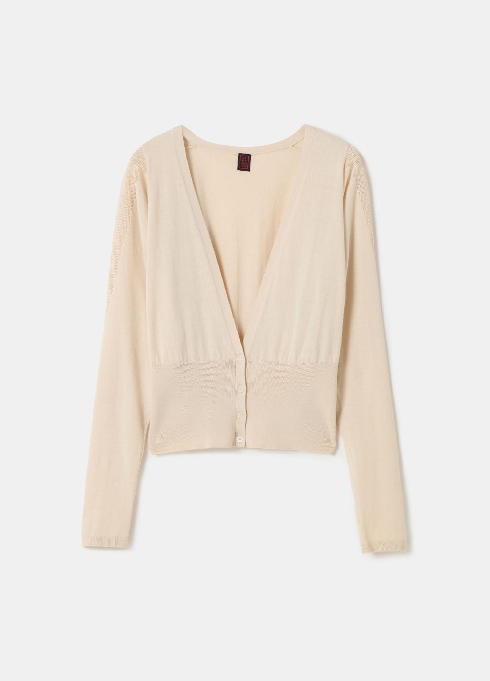 Stefanel Cardigan in crêpe con inserto in mesh Presa