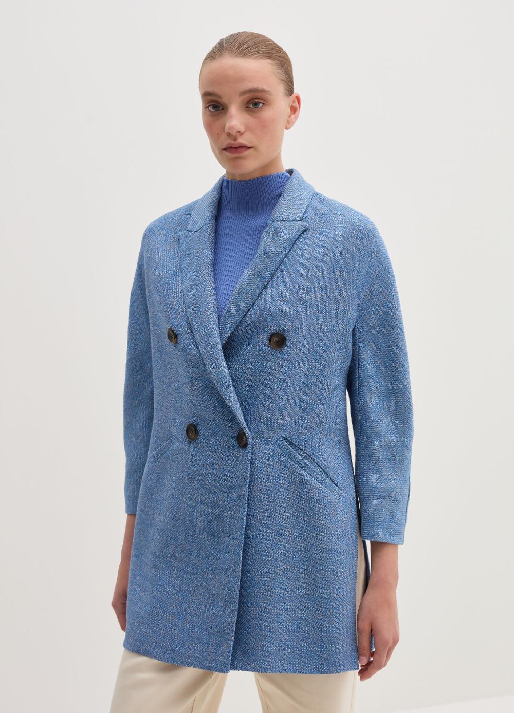 Stefanel Blazer doppiopetto con trama diagonale Sconto