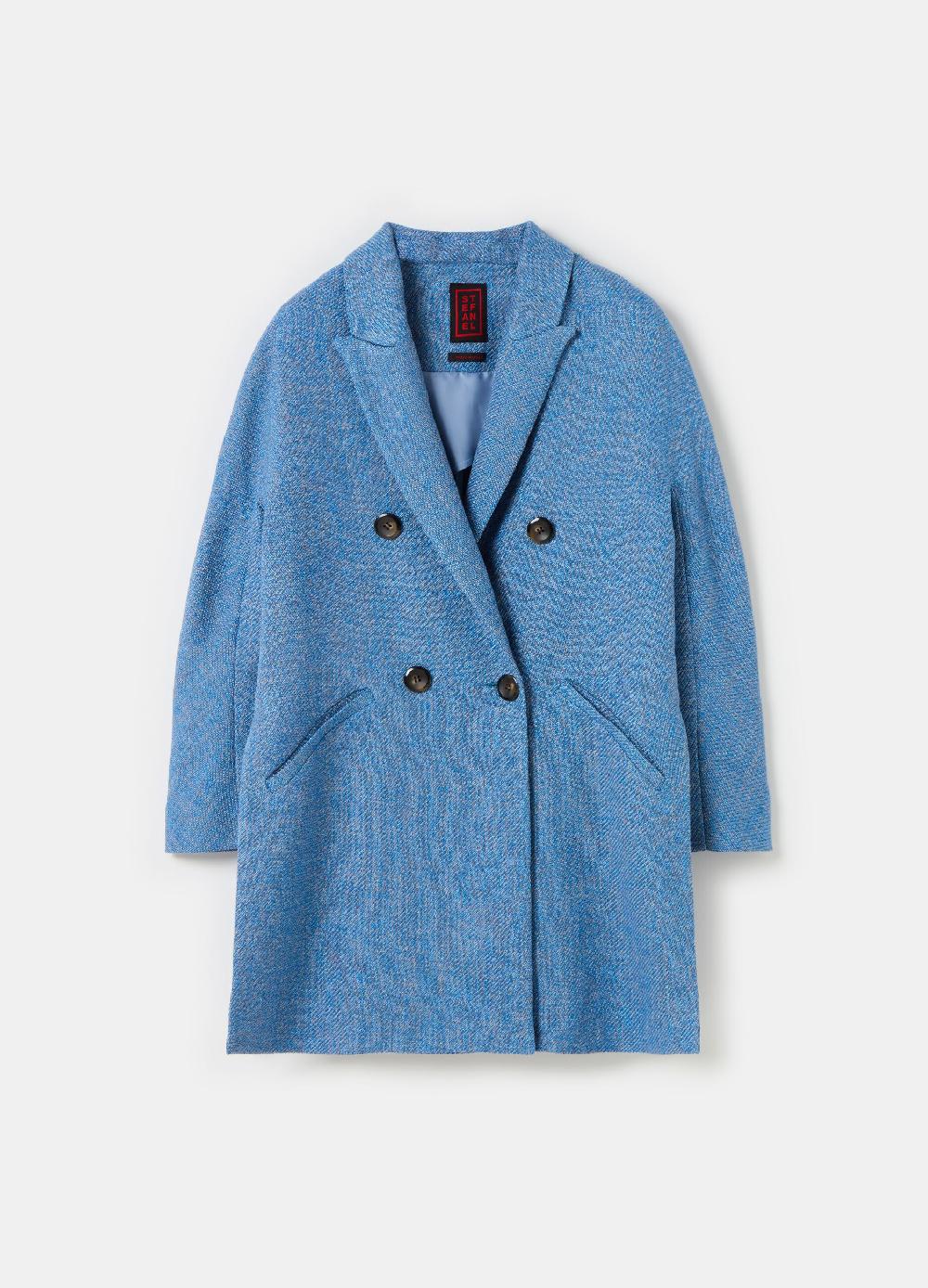 Stefanel Blazer doppiopetto con trama diagonale Sconto