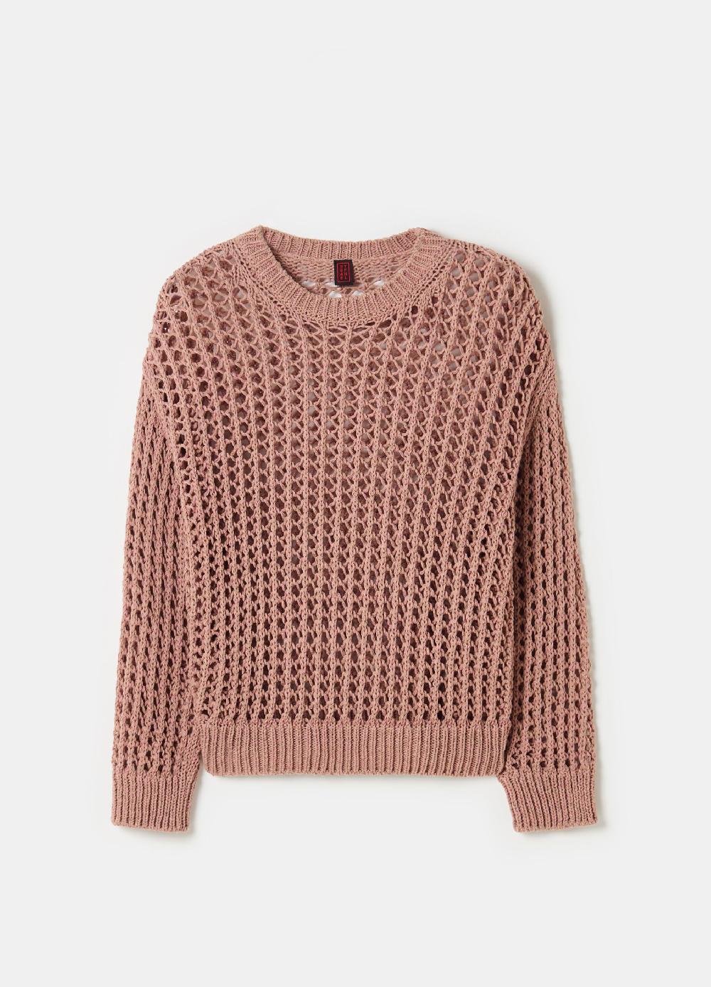 Stefanel Pullover con trama forata effetto mouline Offerta