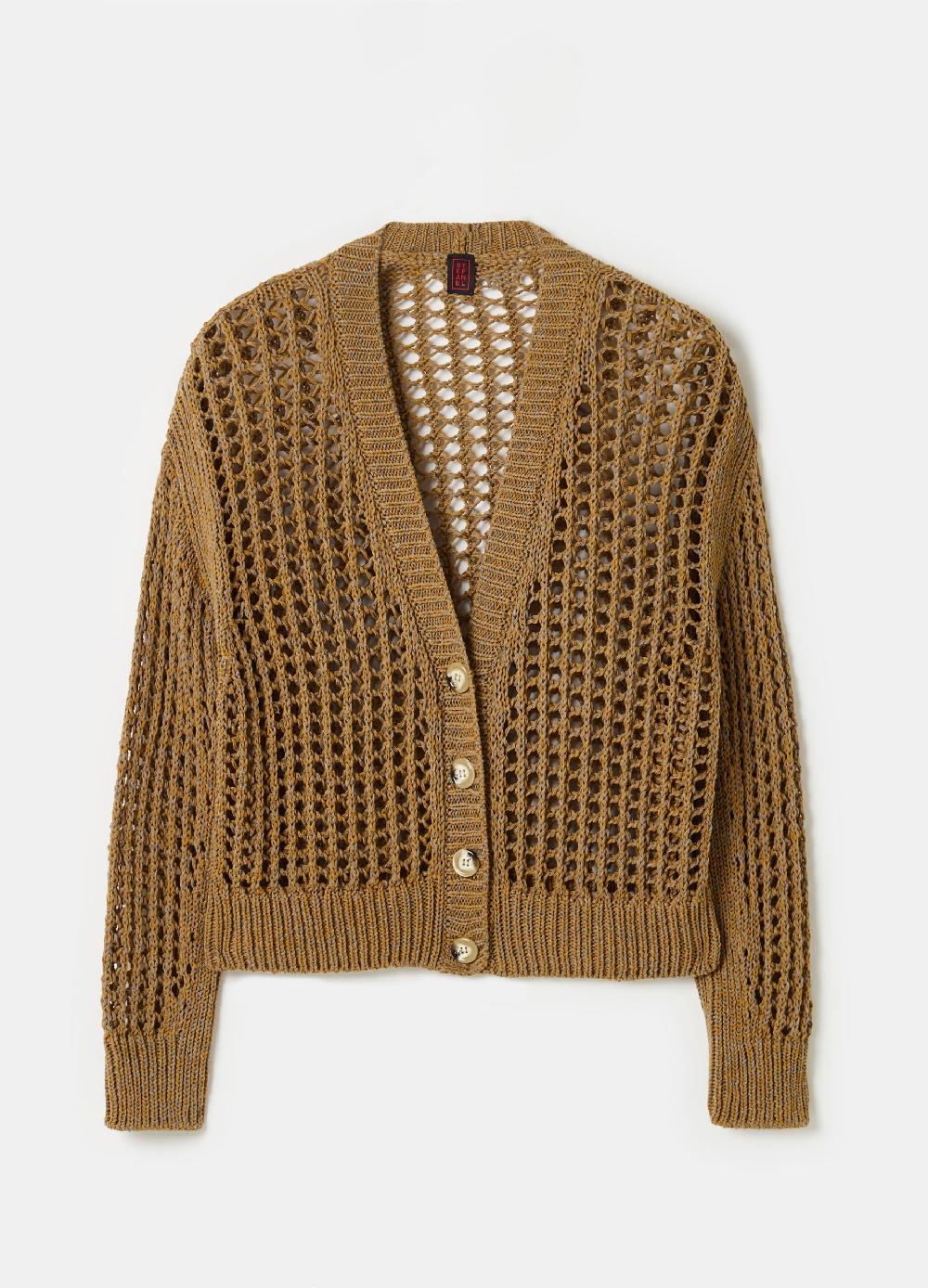 Stefanel Cardigan over trama forata effetto mouline Economico