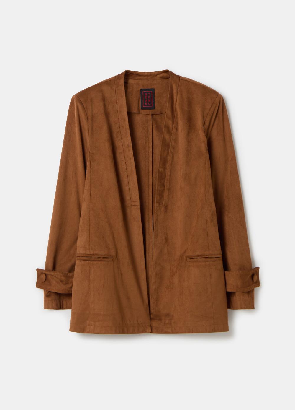 Stefanel Blazer aperto in suede Online