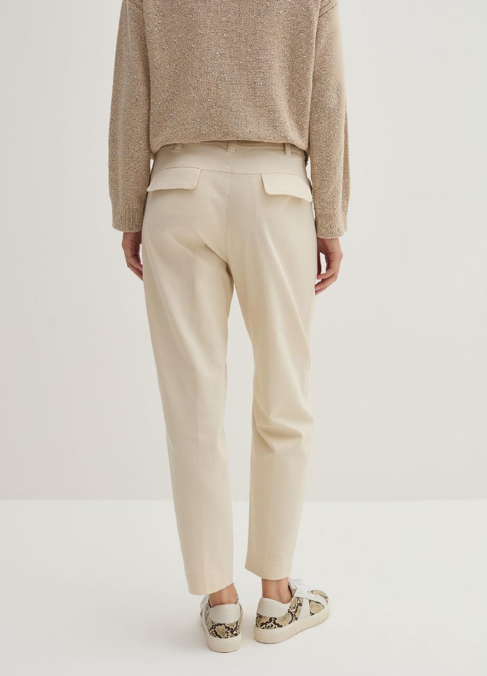 Stefanel Pantalone carrot fit in twill Saldi