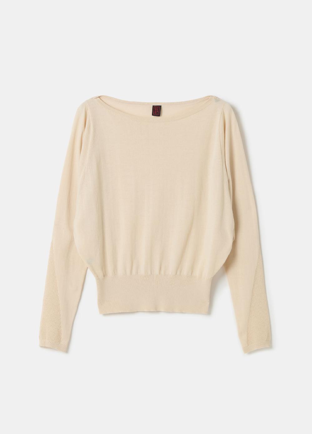 Stefanel Maglia crop in crêpe con inserto in mesh Offerte