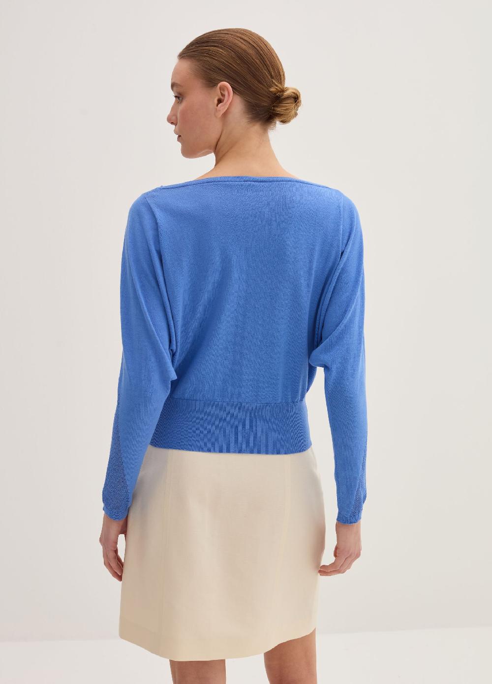 Stefanel Maglia crop in crêpe con inserto in mesh Vendita Calda