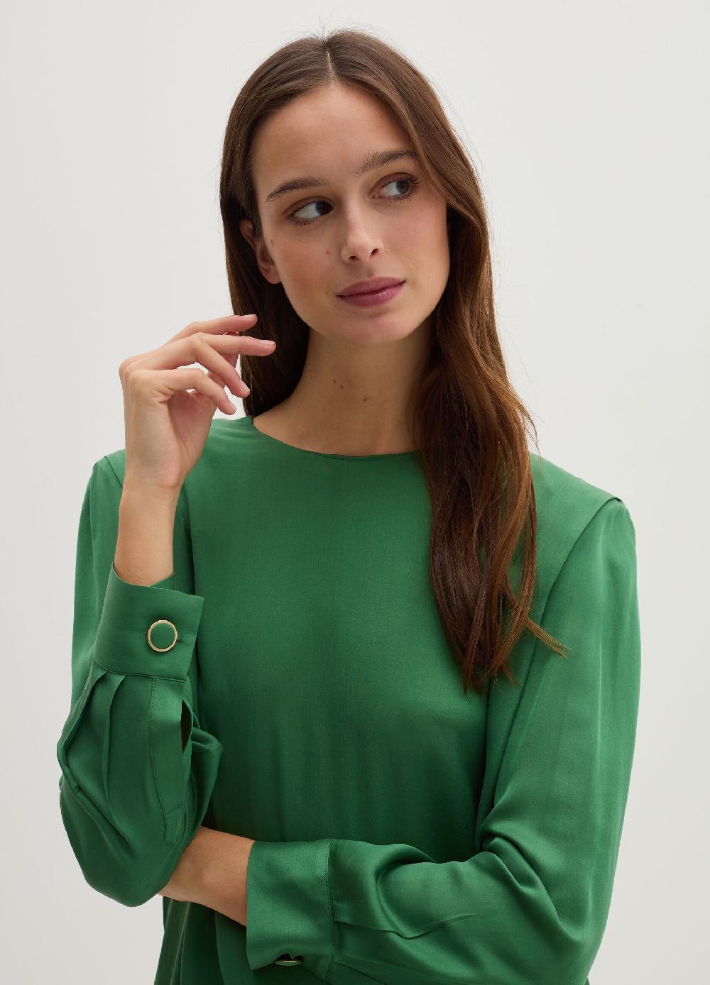 Stefanel Blusa in satin boxy fit In Saldo