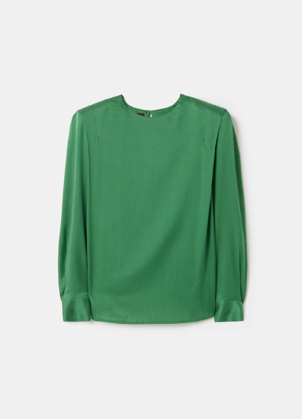 Stefanel Blusa in satin boxy fit In Saldo