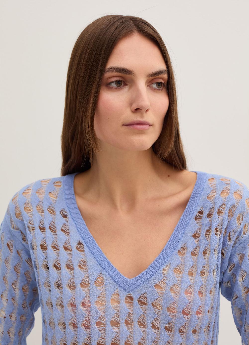 Stefanel Maglia a rete bicolore con lurex In Linea