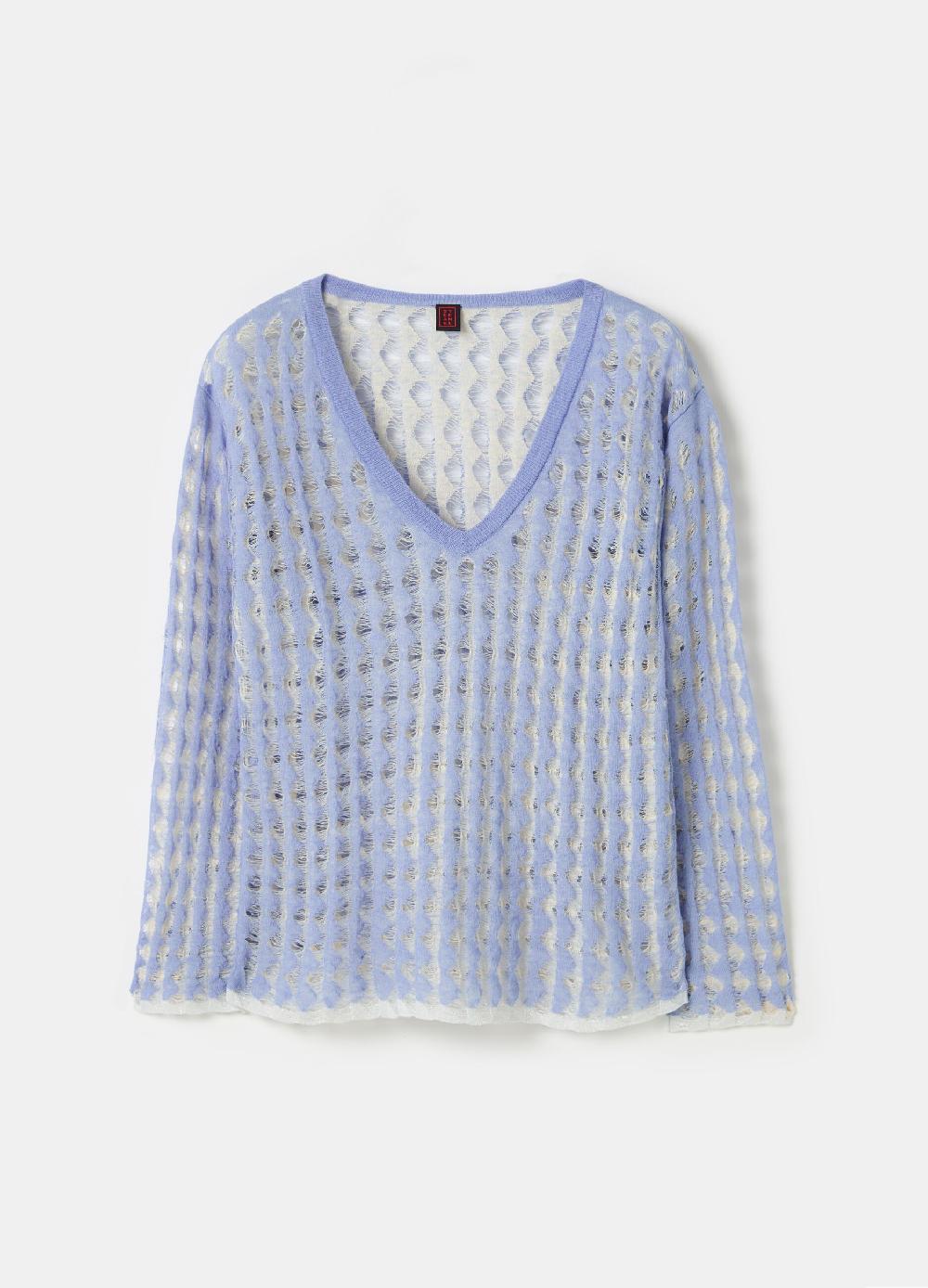 Stefanel Maglia a rete bicolore con lurex In Linea