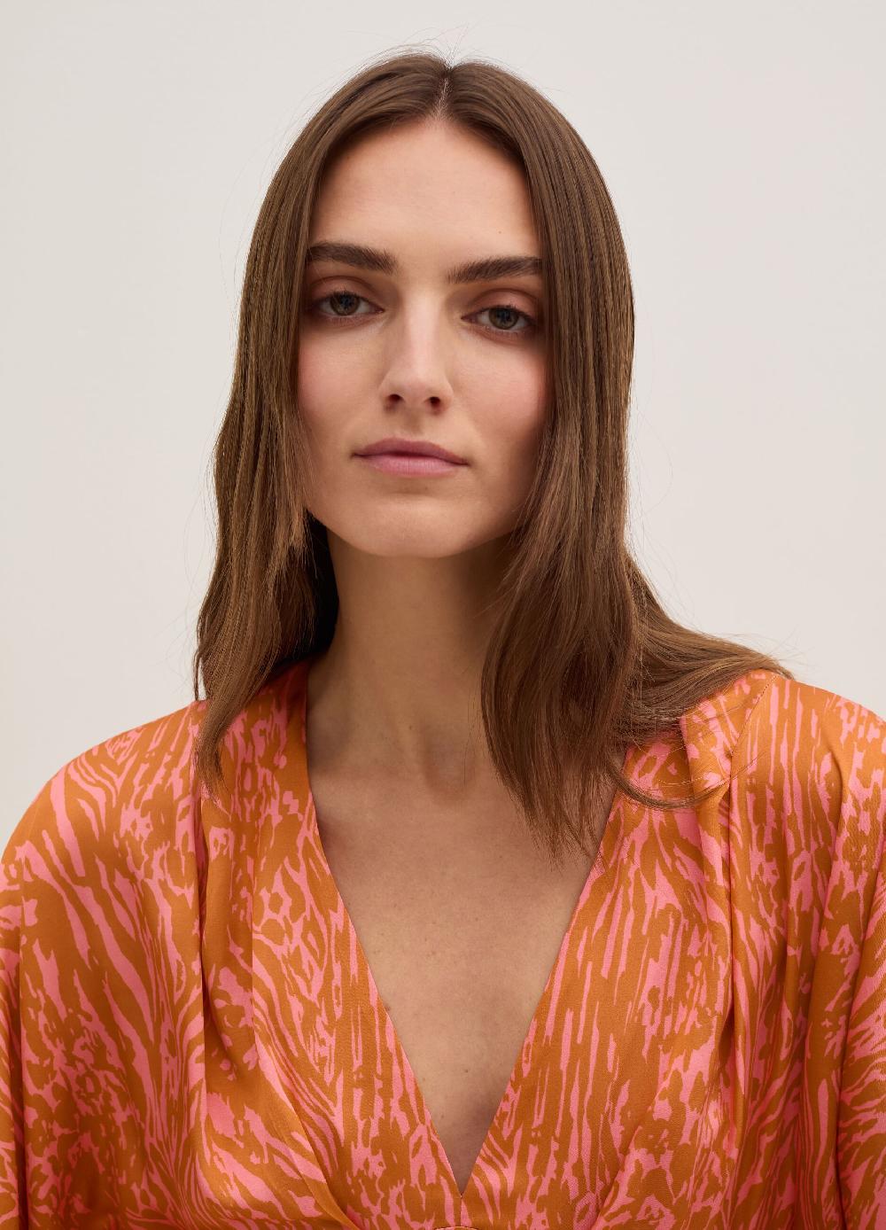 Stefanel Vestito corto in satin con stampa moire Pezzi Unici