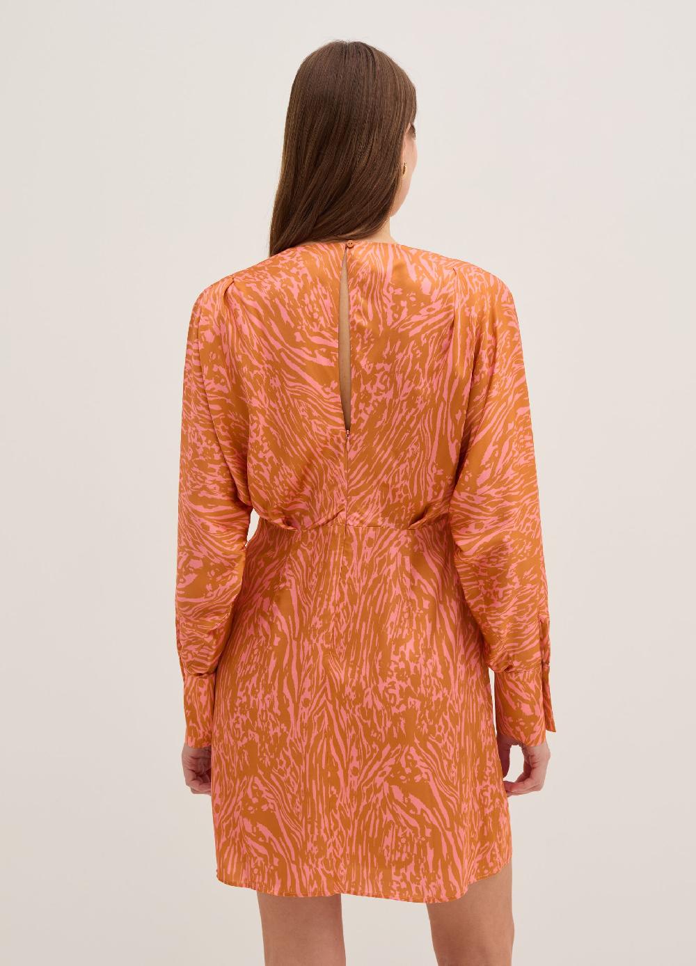 Stefanel Vestito corto in satin con stampa moire Pezzi Unici