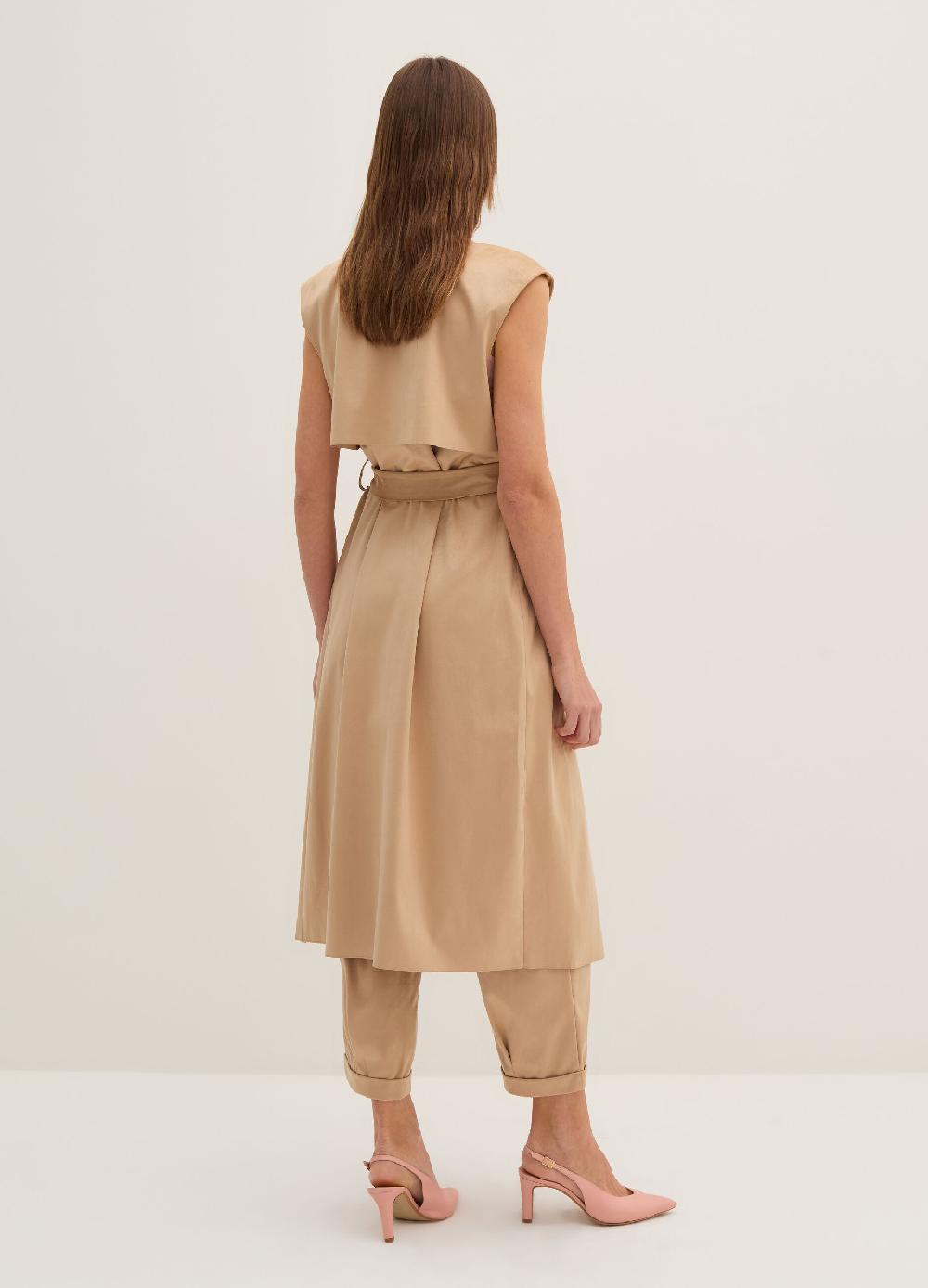 Stefanel Gilet lungo scamosciato con cintura Qualità Garantita