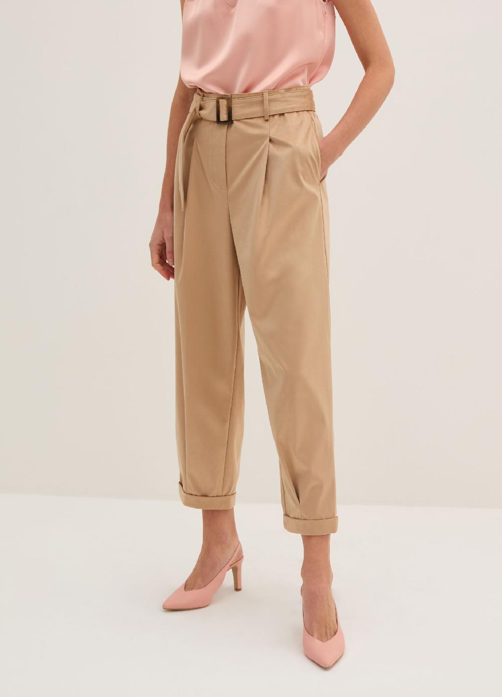 Stefanel Pantalone a sigaretta ankle fit in suede Negozi Online