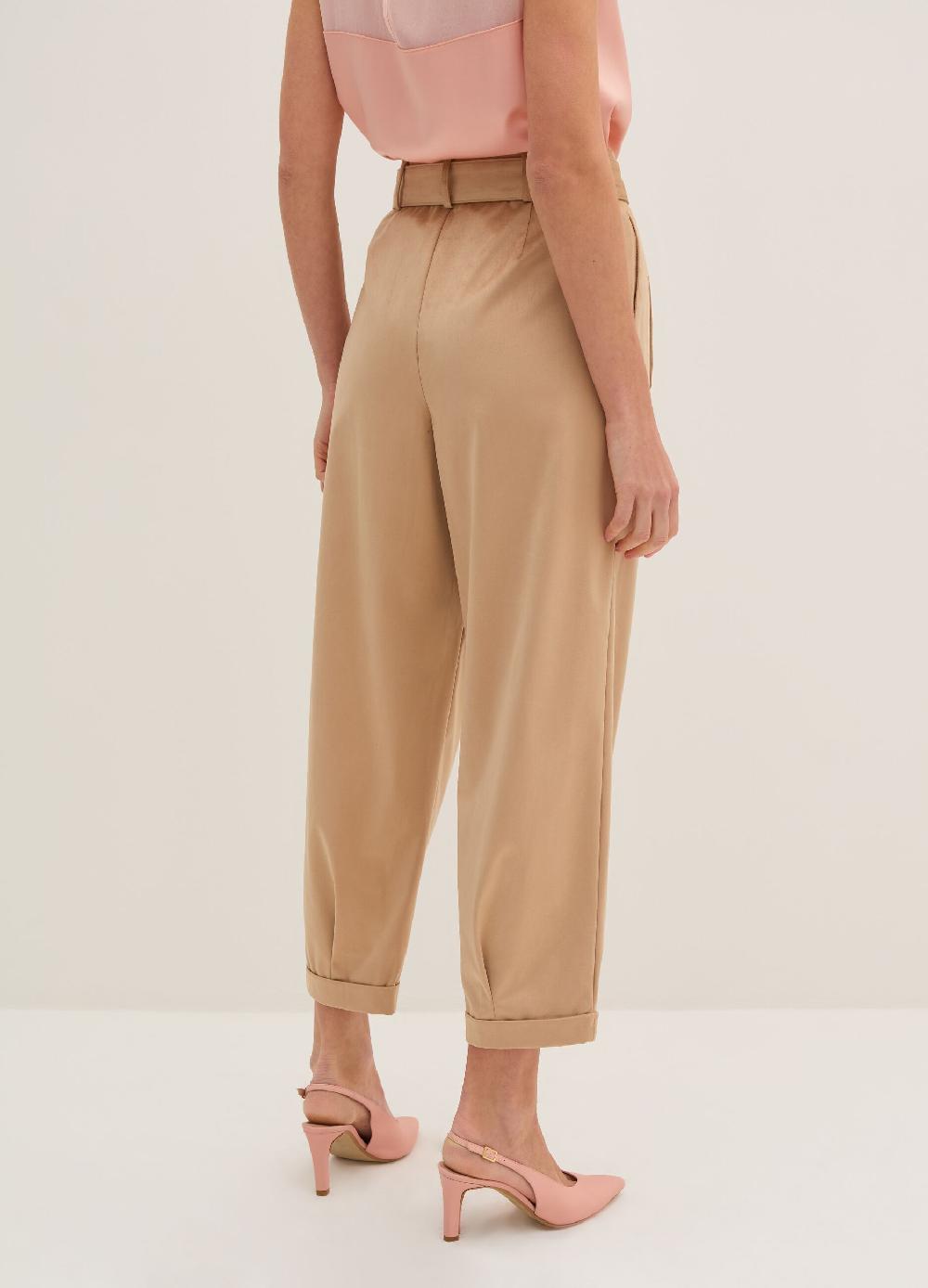 Stefanel Pantalone a sigaretta ankle fit in suede Negozi Online