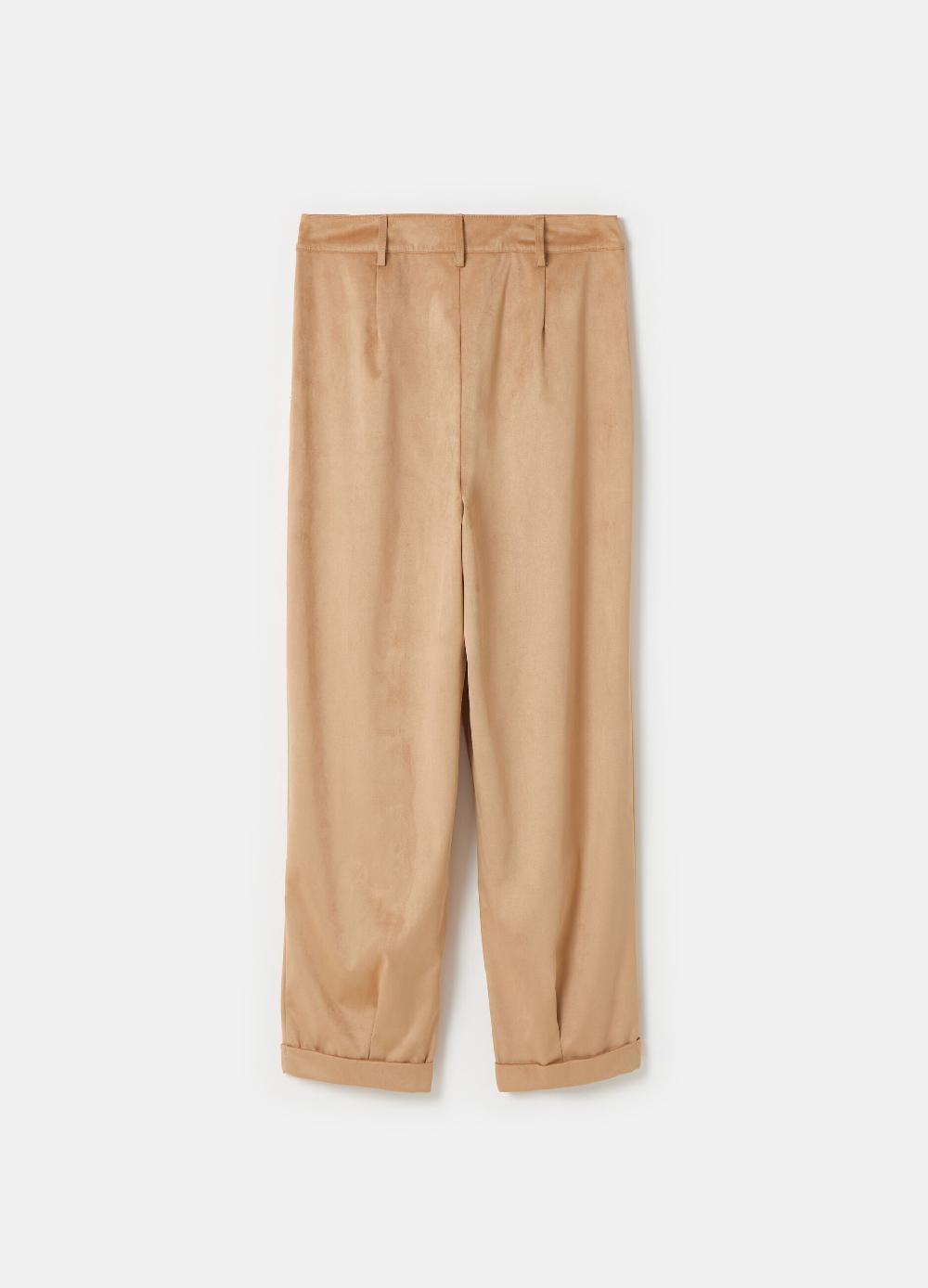 Stefanel Pantalone a sigaretta ankle fit in suede Negozi Online