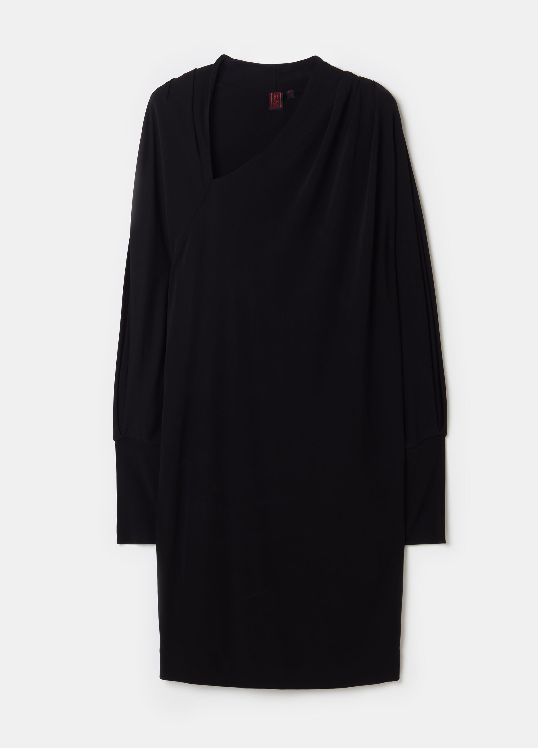 Stefanel Vestito midi in crêpe jersey con scollo a V Acquista Ora