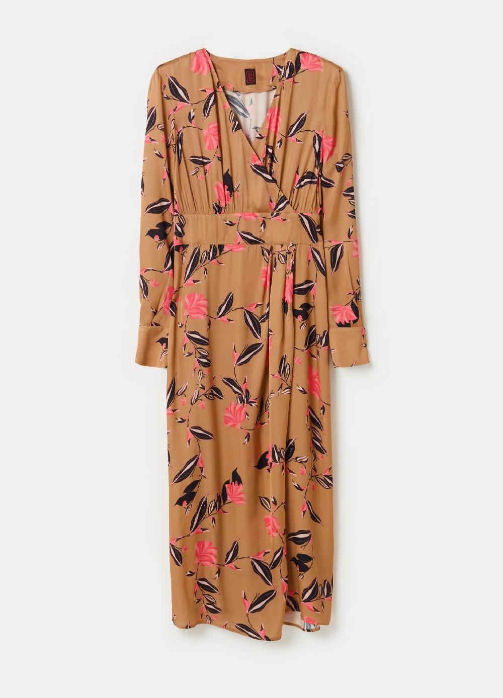 Stefanel Vestito lungo in satin stampa floreale Consegna Veloce