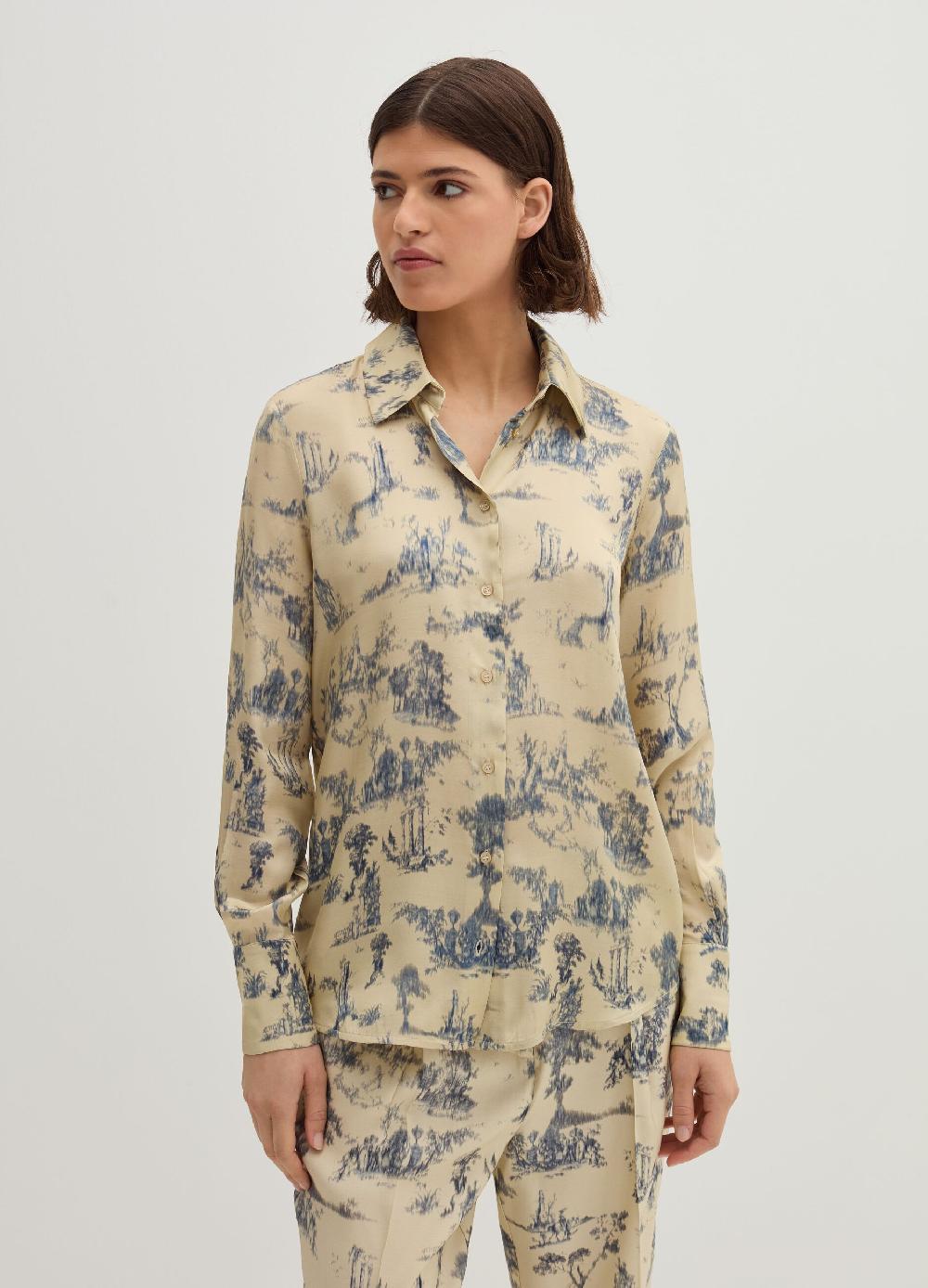Stefanel Camicia stampata in satin Fino Al -60%
