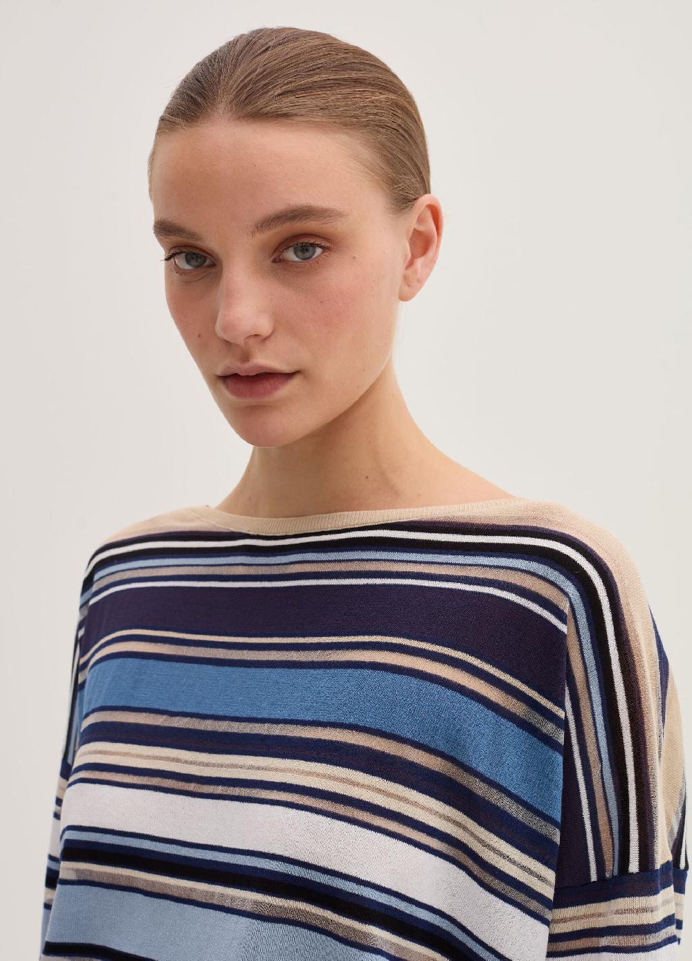 Stefanel Maglia in crêpe a righe Presa