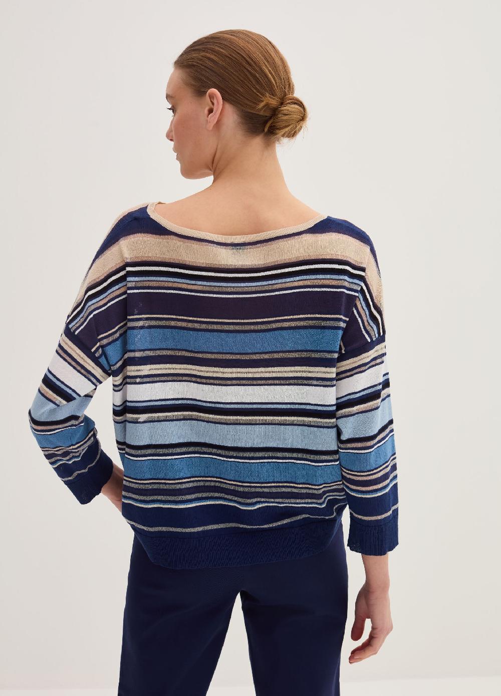 Stefanel Maglia in crêpe a righe Presa